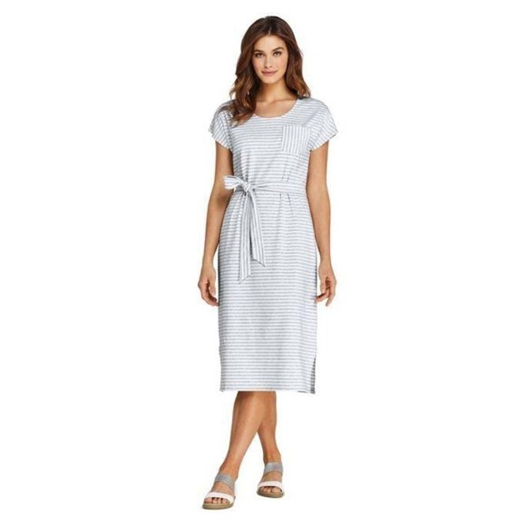 Waist Midi Tshirt Dress Gray 